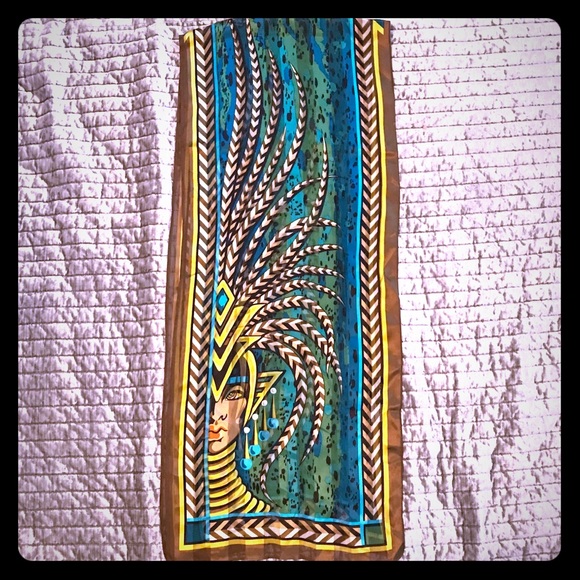 Bob Mackie Accessories - Bob Mackie African Goddess Sheer Print Scarf